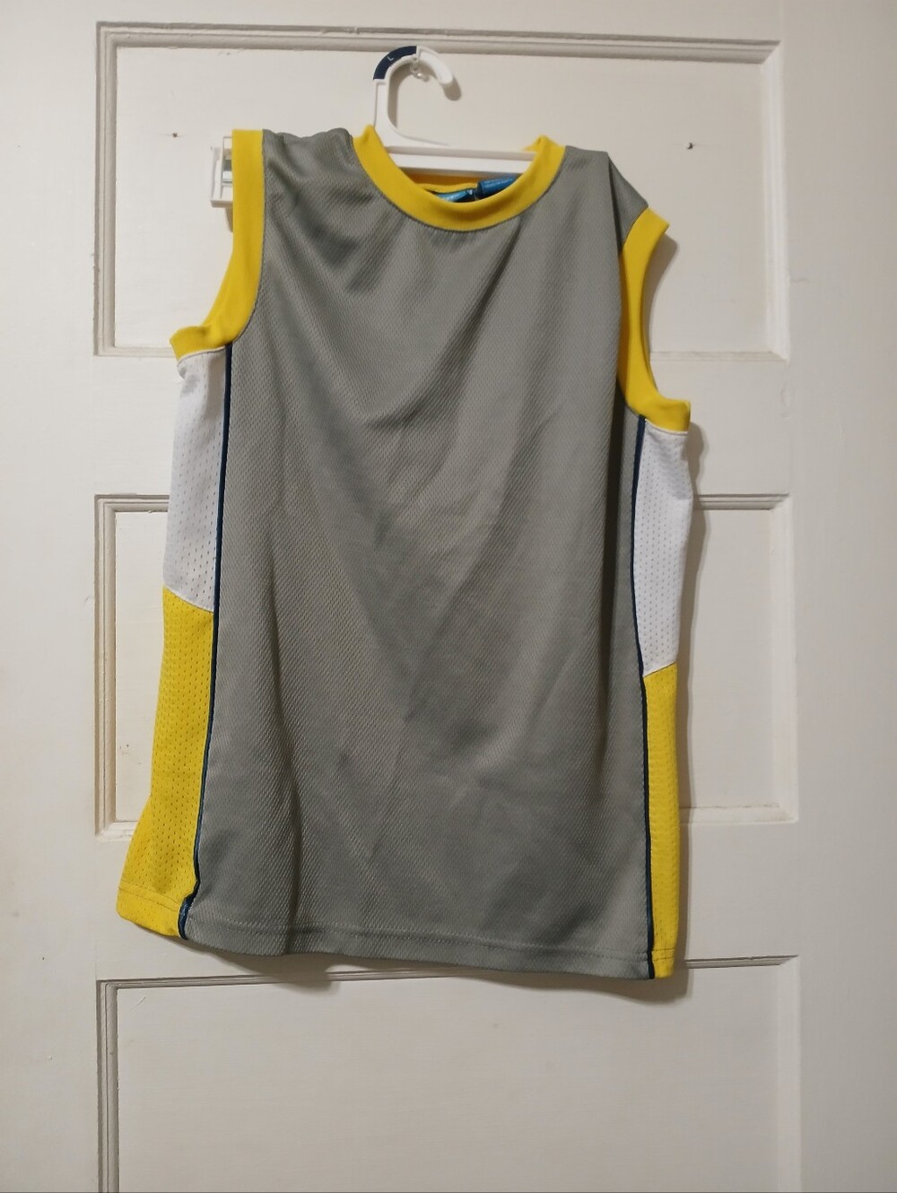 Kids Gray & Yellow Athletic Tank Top